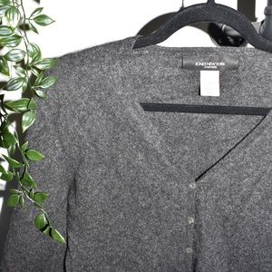 Dark Grey 100% Cashmere Cardigan